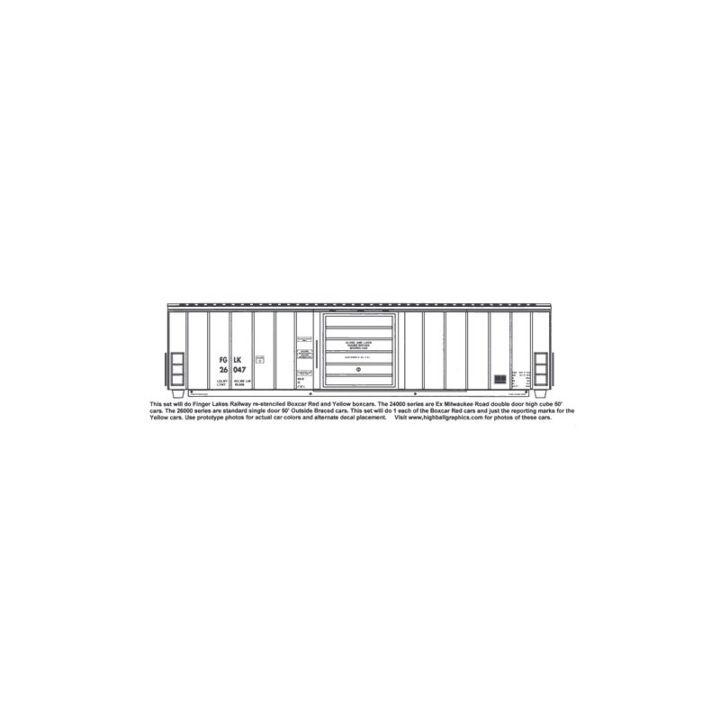 HIGHBALL F-215 FINGER LAKES RAILWAY 50' BOXCAR - HO SCALE