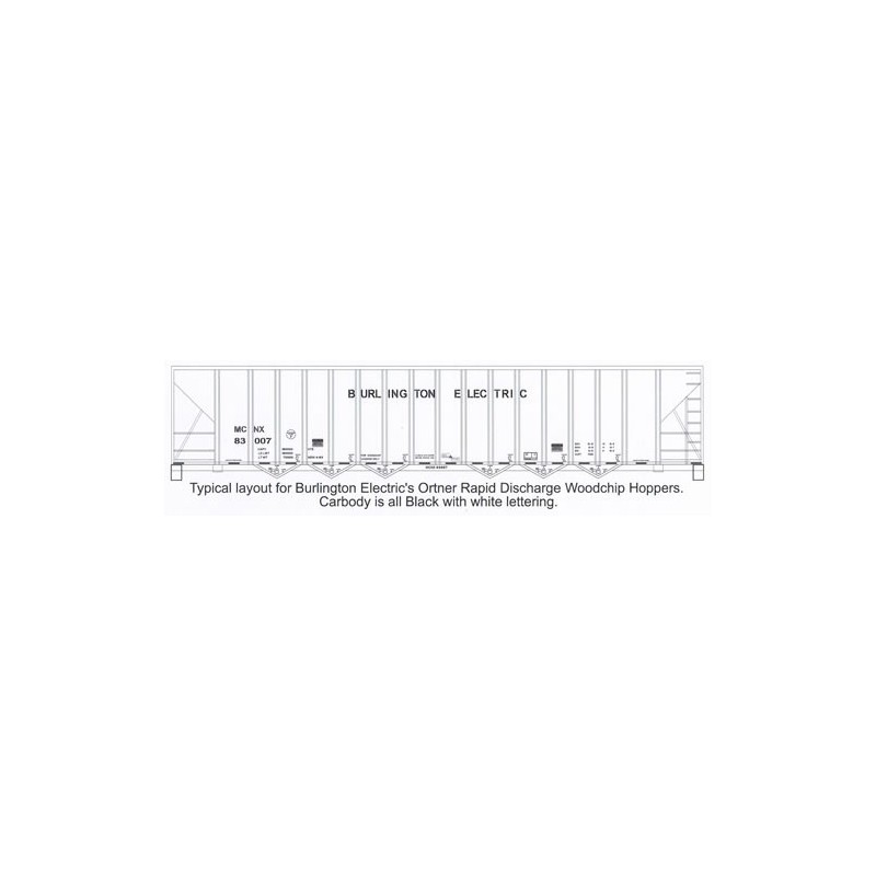 HIGHBALL F-228 BURLINGTON ELECTRIC RAPID DISCHARGE WOODCHIP CAR - HO SCALE