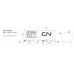 BLACK CAT DECAL - BC268 - CANADIAN NATIONAL ORE CAR - POST 1960
