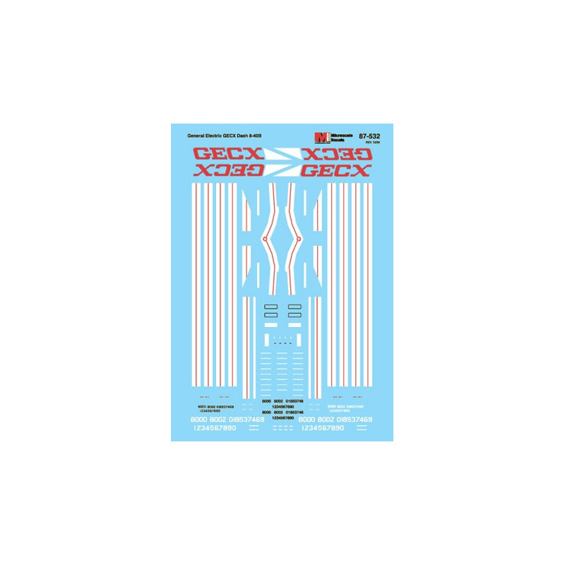 MICROSCALE DECAL 87-532 - GENERAL ELECTRIC GECX B39-8E LEASE DIESELS