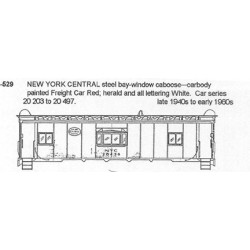 CDS DRY TRANSFER HO-529NOS  NEW YORK CENTRAL BAY WINDOW CABOOSE - HO SCALE