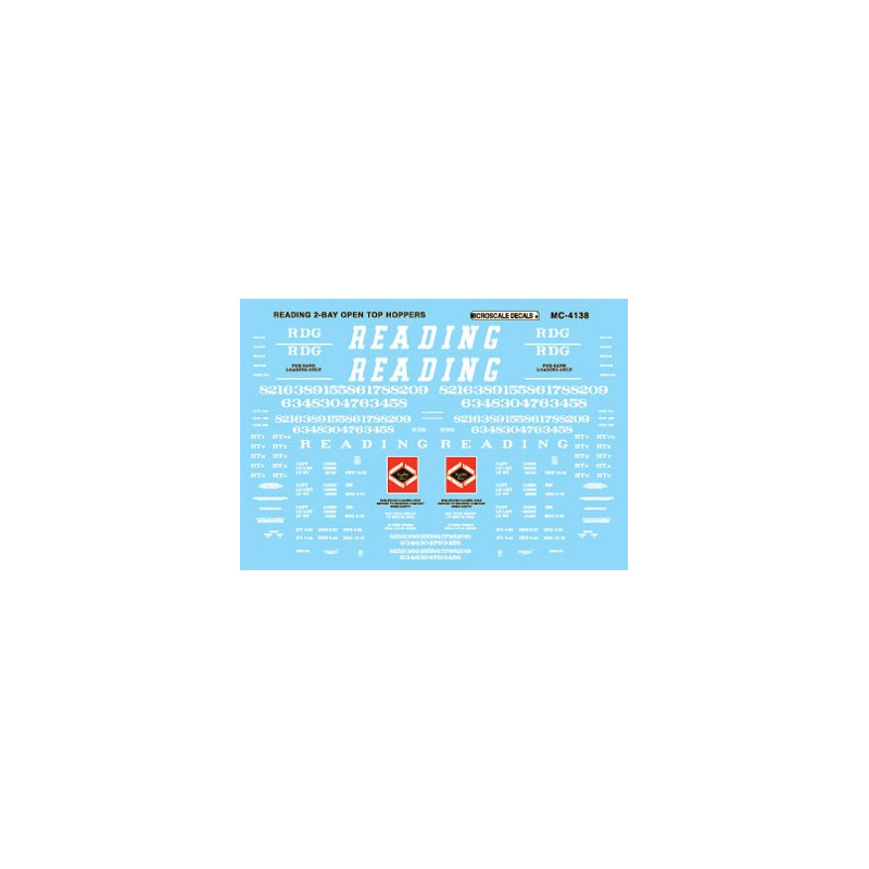 MICROSCALE DECAL MC-4138 - READING 2 BAY HOPPERS