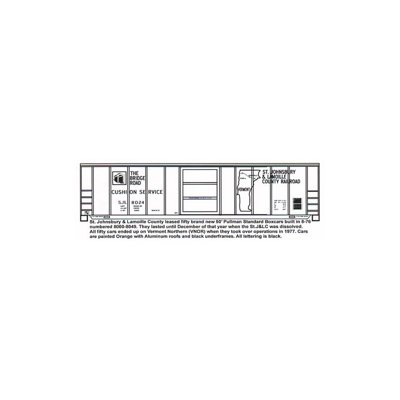HIGHBALL F-246 ST. JOHNSURY & LAMOILLE COUNTY 50' BOXCAR - HO SCALE
