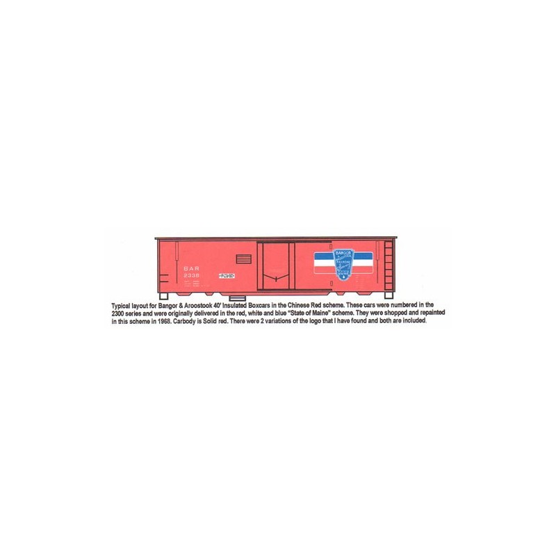 HIGHBALL F-250 BANGOR & AROOSTOOK 40' INSULATED BOXCAR - HO SCALE