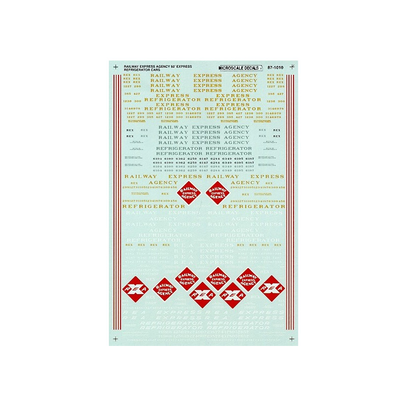 MICROSCALE DECAL 87-1010 - RAILWAY EXPRESS AGENCY 50' REEFERS