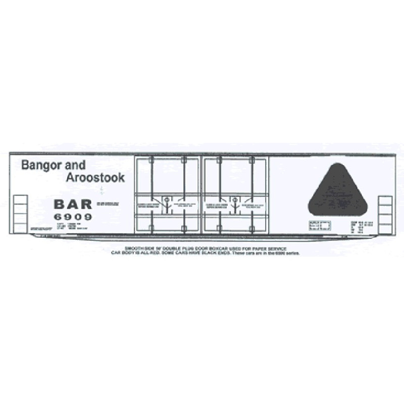 HIGHBALL F-108 BANGOR & AROOSTOOK 50' DOUBLE DOOR BOXCAR