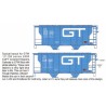 HIGHBALL F-261 GRAND TRUNK WESTERN 2 BAY COVERED HOPPER - HO SCALE