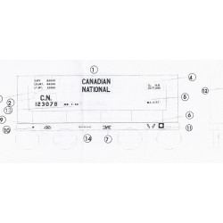 BLACK CAT DECAL - BC249-O - CANADIAN NATIONAL ORE CAR