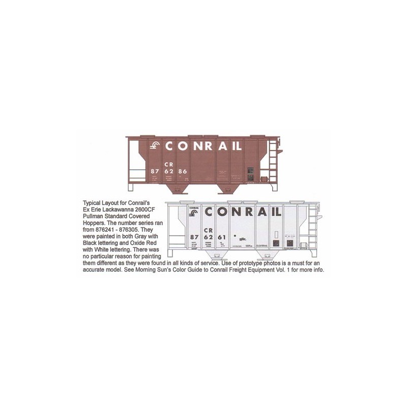 HIGHBALL F-262 CONRAIL 2 BAY COVERED HOPPER - HO SCALE