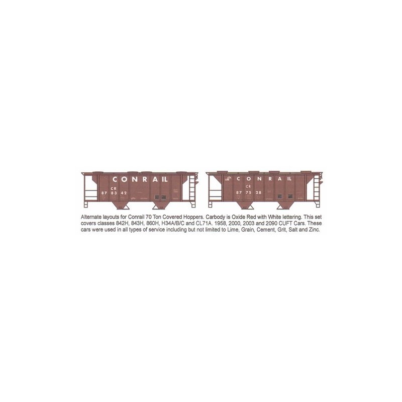 HIGHBALL F-265 CONRAIL 2 BAY COVERED HOPPER - HO SCALE