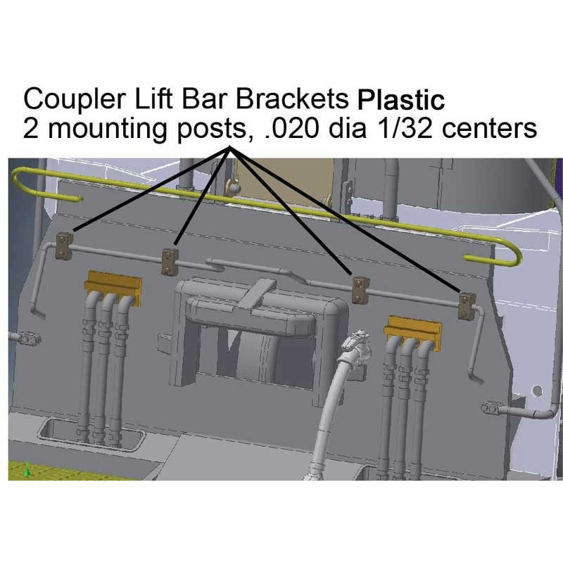 CAL-SCALE 190-729 - DIESEL LOCOMOTIVE COUPLER LIFT BAR MOUNTS
