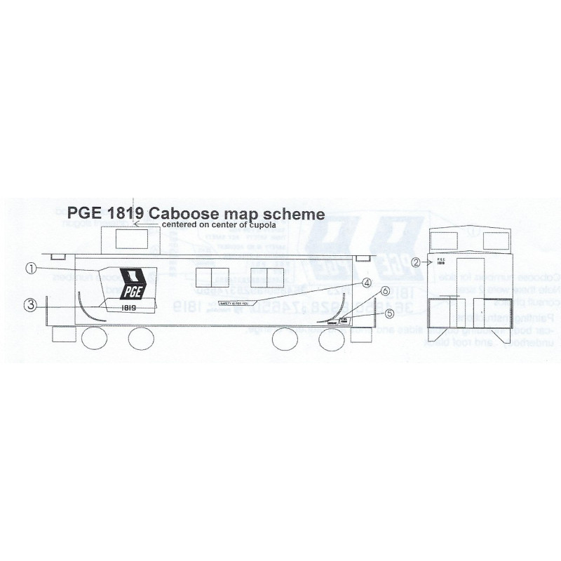 BLACK CAT DECAL - BC304 - PACIFIC GREAT EASTERN WOOD CABOOSE - MAP