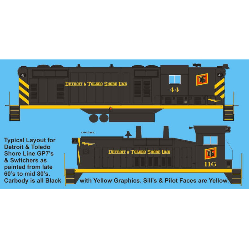 HIGHBALL L-302 DETROIT & TOLEDO SHORE LINE DIESEL LOCOMOTIVES - GP & SW - LATE
