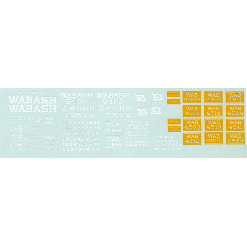 MARK VAUGHAN DECAL - SET Y - WABASH SAND CARS