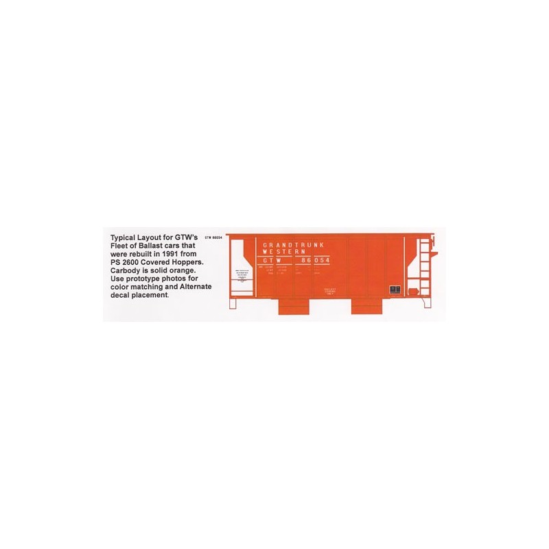 HIGHBALL F-297 GRAND TRUNK WESTERN 2 BAY BALLAST HOPPER - HO SCALE