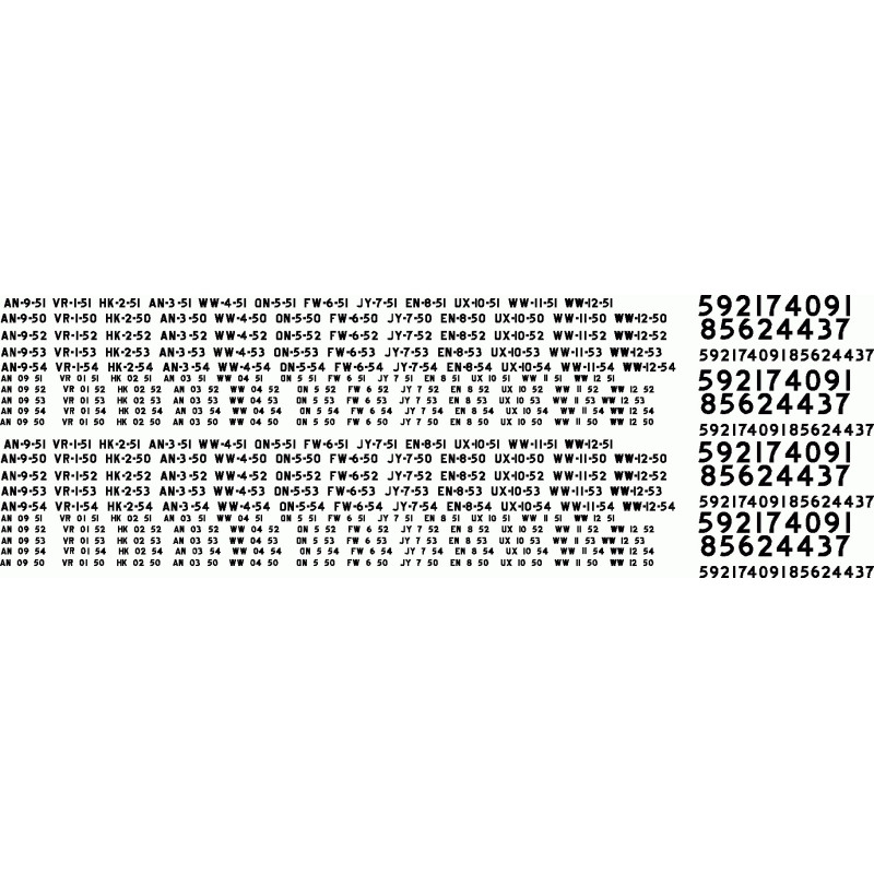 BLACK CAT DECAL - BC320 - CANADIAN PACIFIC REWEIGH DATES & LOCATIONS - 1945-1949 - WHITE LETTERING - HO SCALE