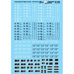 MICROSCALE DECAL 87-260 - FREIGHT CAR - LARGE CAPACITY DATA