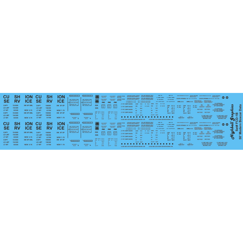HIGHBALL FCD-1B MODERN 50' BOXCAR DATA
