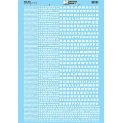 MICROSCALE DECAL 90151 - ALPHABET EXTENDED BOLD GOTHIC WHITE