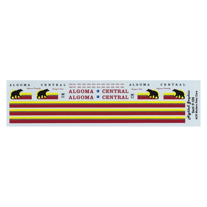 HIGHBALL P-126 ALGOMA CENTRAL PASSENGER CAR - HO SCALE