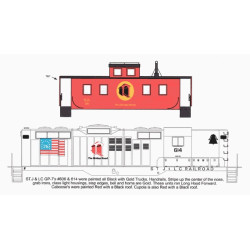 HIGHBALL L-142 ST. JOHNSBURY AND LAMOILLE COUNTY BLACK GP7'S & CABOOSES - HO SCALE