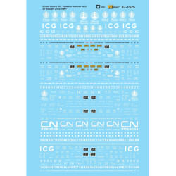 MICROSCALE DECAL 87-1525 - ILLINOIS CENTRAL/CANADIAN NATIONAL 50' BOXCARS - HO SCALE