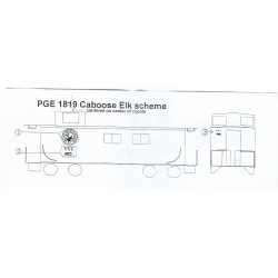 BLACK CAT DECAL - BC303-N - PACIFIC GREAT EASTERN WOOD CABOOSE - CARIBOU - N SCALE