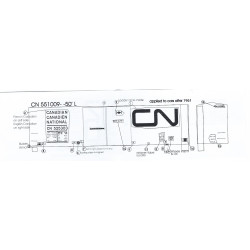 BLACK CAT DECAL - BC319-N - CANADIAN NATIONAL 50' DOUBLE DOOR BOXCAR - N SCALE
