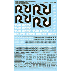 MICROSCALE DECAL 87-1368 - CHICAGO & NORTHWESTERN, COTTON BELT AND ROCK ISLAND COVERED HOPPERS - HO SCALE