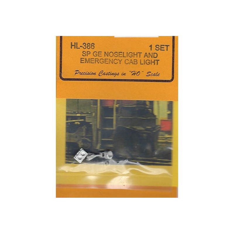 DETAILS WEST HL-386 - SOUTHERN PACIFIC GE DIESEL LOCOMOTIVE NOSELIGHT & EMERGENCY CAB LIGHT - HO SCALE