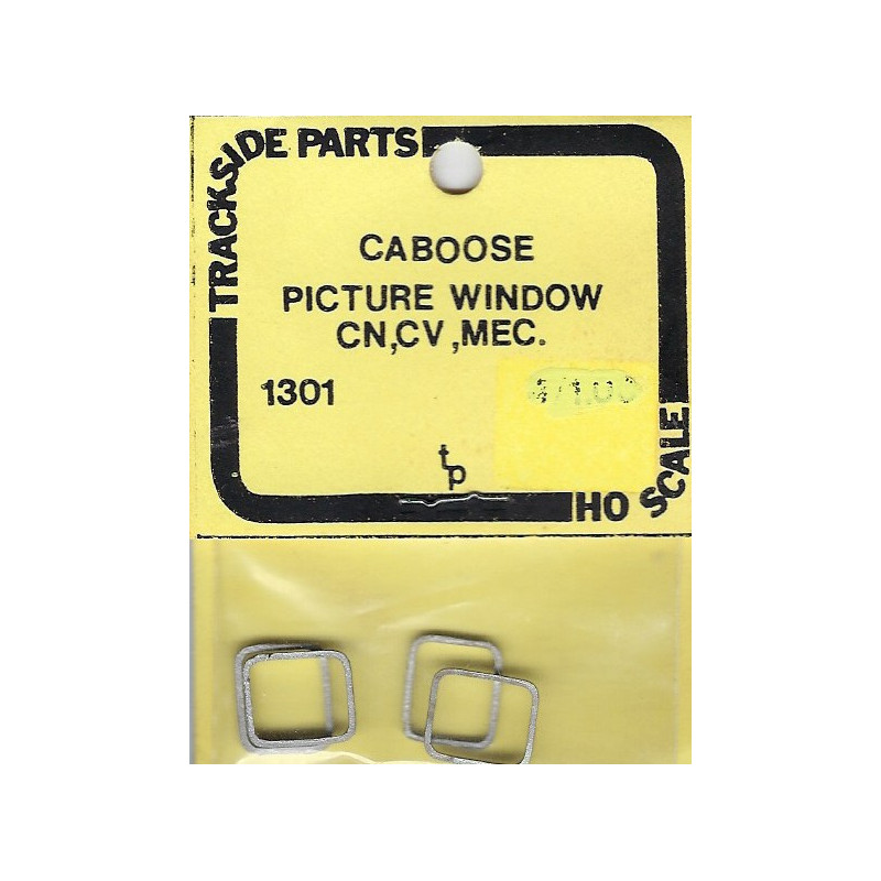 TRACKSIDE PARTS 1301 - LARGE CABOOSE WINDOWS - CN, CV, MEC - HO SCALE