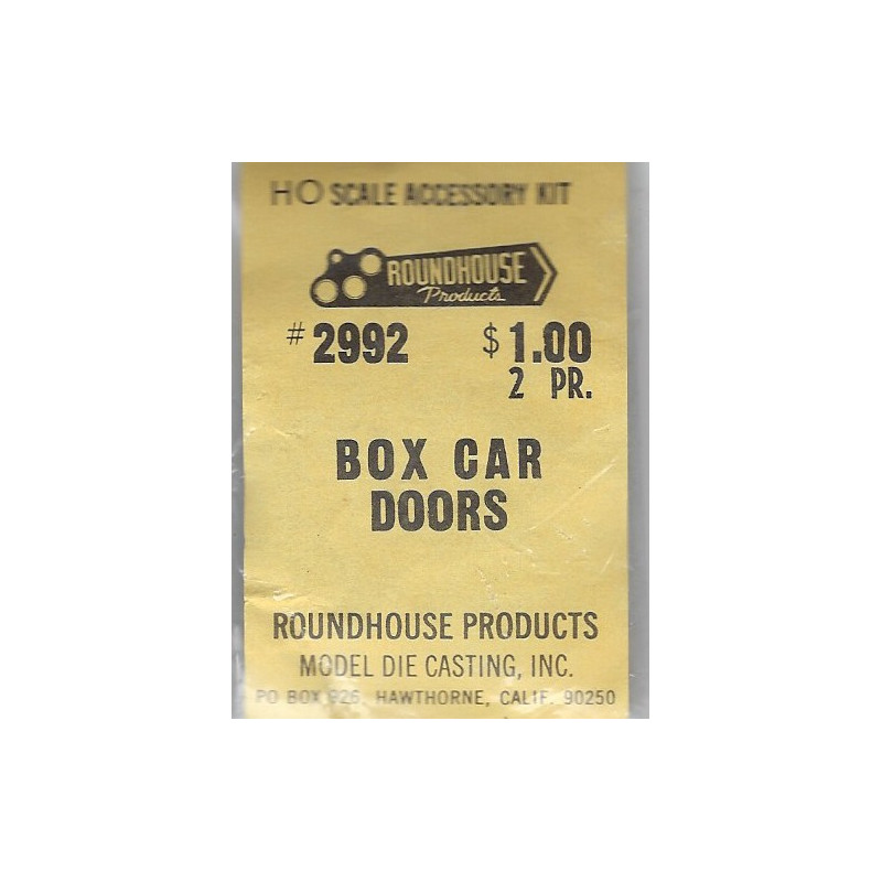 ROUNDHOUSE 2992 - 6' BOXCAR SUPERIOR 6 PANEL DOORS - HO SCALE
