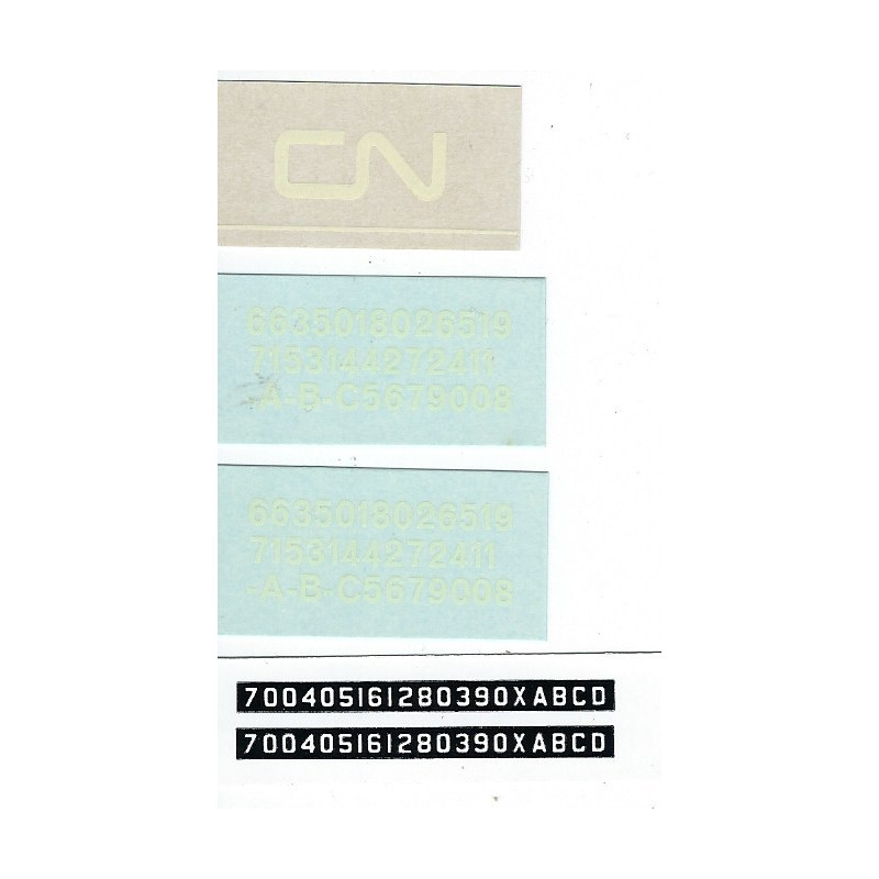 CHAMP DECAL EH-180 - CANADIAN NATIONAL DIESEL CAB LOCOMOTIVE - POST 1960 - HO SCALE