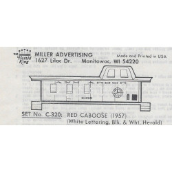 HERALD KING DECAL C-320 - ANN ARBOR CABOOSE - HO SCALE