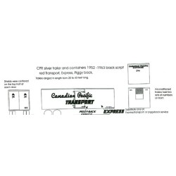 BLACK CAT DECAL - BC054 - CANADIAN PACIFIC 1956 PIGGYBACK TRAILER - HO SCALE