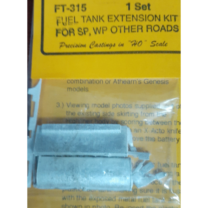 DETAILS WEST FT-315 - DIESEL LOCOMOTIVE FUEL TANK EXTENSIONS - HO SCALE