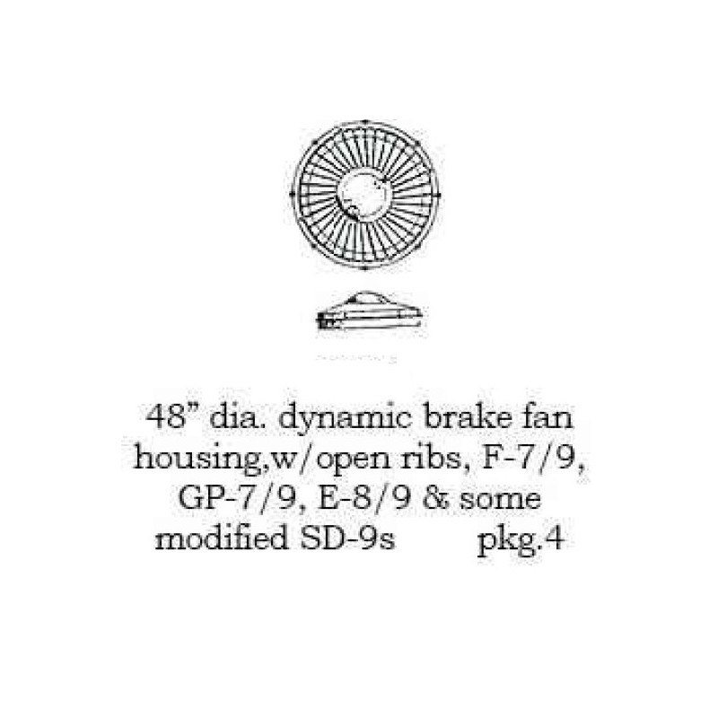 PSC 3992 - DIESEL LOCOMOTIVE 48" DYNAMIC BRAKE FAN - HO SCALE