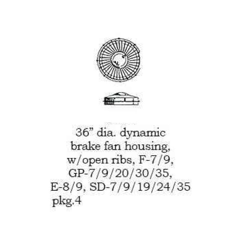 PSC 3990 - DIESEL LOCOMOTIVE 36" DYNAMIC BRAKE FAN - HO SCALE