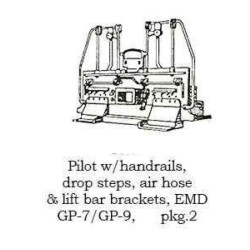 PSC 3942 - DIESEL LOCOMOTIVE GP7/GP9 PILOT AND HANDRAILS - HO SCALE