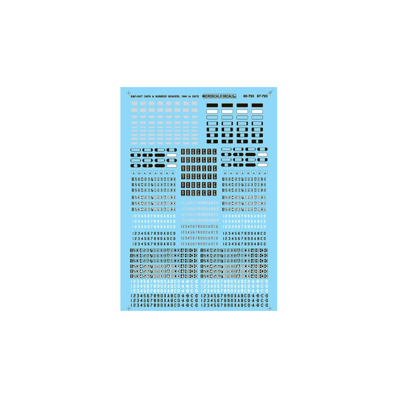 MICROSCALE DECAL 87-793 - EMD E AND F UNIT DIESEL LOCOMOTIVE DATA - HO SCALE