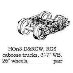 PSC 31980.1 - HOn3 CABOOSE TRUCK KIT - RGS - D&RGW - 3'7" WHEELBASE - HOn3