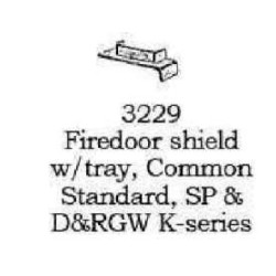 PSC 3229 - STEAM LOCOMOTIVE FIREDOOR SHIELD WITH TRAY - HO SCALE