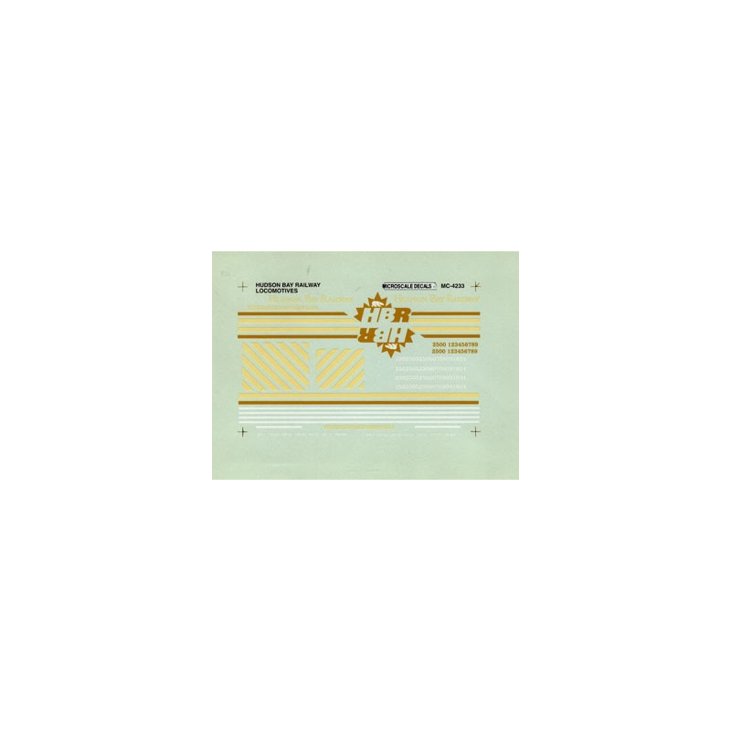 MICROSCALE DECAL 60-4233 - HUDSON BAY RAILWAY DIESEL LOCOMOTIVES - N SCALE