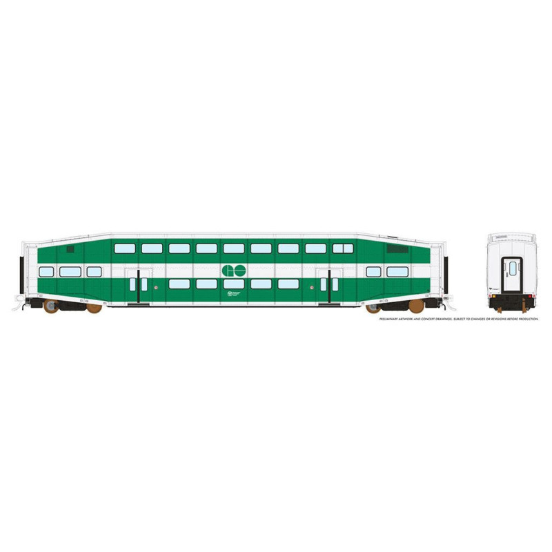 HIGHBALL RAP-020-N - RAPIDO BI-LEVEL COMMUTER CARS - GO TRANSIT NUMBERS - N SCALE
