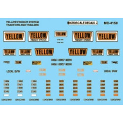 MICROSCALE DECAL MC-4159 - YELLOW FREIGHT TRACTOR/TRAILER - HO SCALE