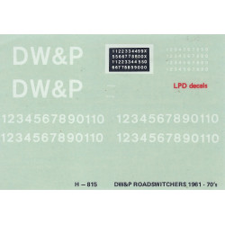 LPD DECALS H-815 - DULUTH WINNIPEG & PACIFIC DIESEL ROADSWITCHER - HO SCALE