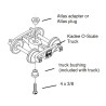 KADEE 751 2 RAIL AAR BETTENDORF STYLE METAL TRUCKS WITH 33" SMOOTH BACK METAL WHEELS - O SCALE