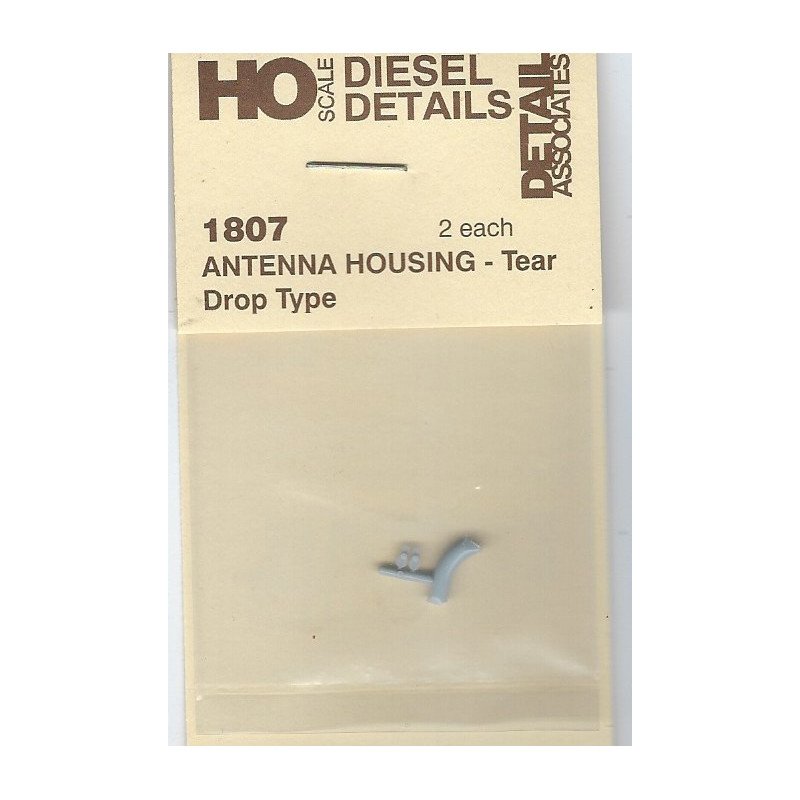 DETAIL ASSOCIATES 1807 - DIESEL LOCOMOTIVE TEAR DROP ANTENNA HOUSING - HO SCALE
