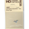 DETAIL ASSOCIATES 1807 - DIESEL LOCOMOTIVE TEAR DROP ANTENNA HOUSING - HO SCALE