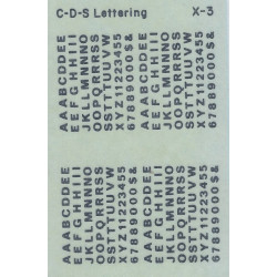 CDS DRY TRANSFER X-3 3/32" GOTHIC ALPHABET - BLACK